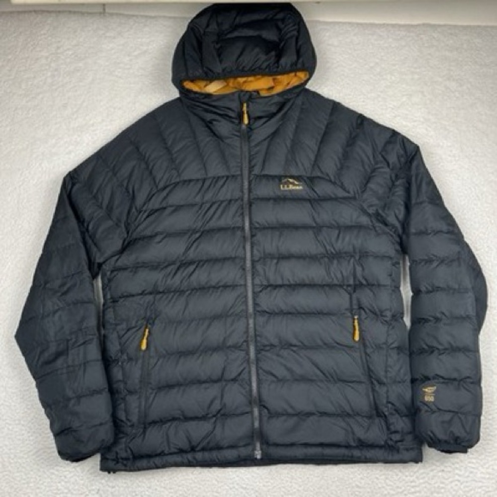 L.L. Bean Black and Yellow Puffer Jacket